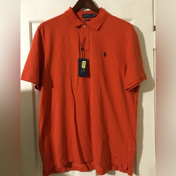 Polo Ralph Lauren Orange Classic Fit Polo Shirt Size XL - Picture 3 of 5